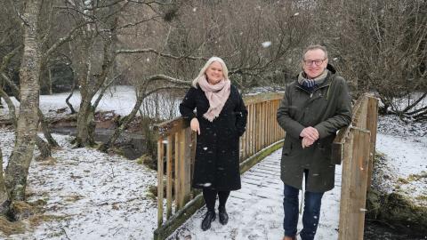 Inga Hlín Pálsdóttir framkvæmdastjóri Markaðsstofu höfuðborgarsvæðisins og Páll Björvin Guðmundsson framkvæmdastjóri SSH í Fossvogsdalnum